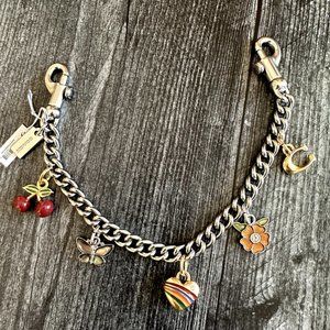Coach Chain with charms 11" strawberry ~flower~butterfly Limited